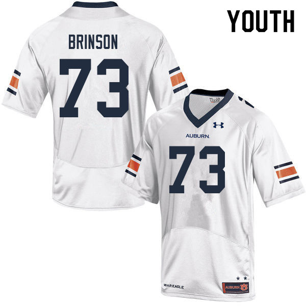 Youth Auburn Tigers #73 Gabe Brinson White 2019 College Stitched Football Jersey